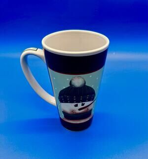 Nantucket Home For The Holidays Christmas Trees Snowmen Coffee Mug Cup Red Green
